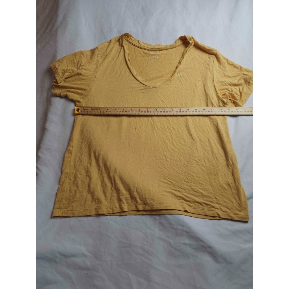 American Eagle T-Shirt Womens S Yellow Mustard Minimalist Beachy Summer Layering - Picture 3 of 5
